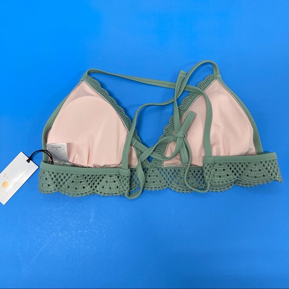 🏖NWT CROCHET TRIM BIKINI TOP - Picture 4 of 7